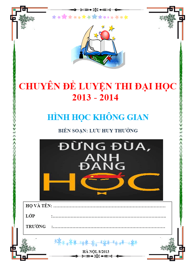 Chuyên đề Hình học không gian - Lưu Huy Thưởng